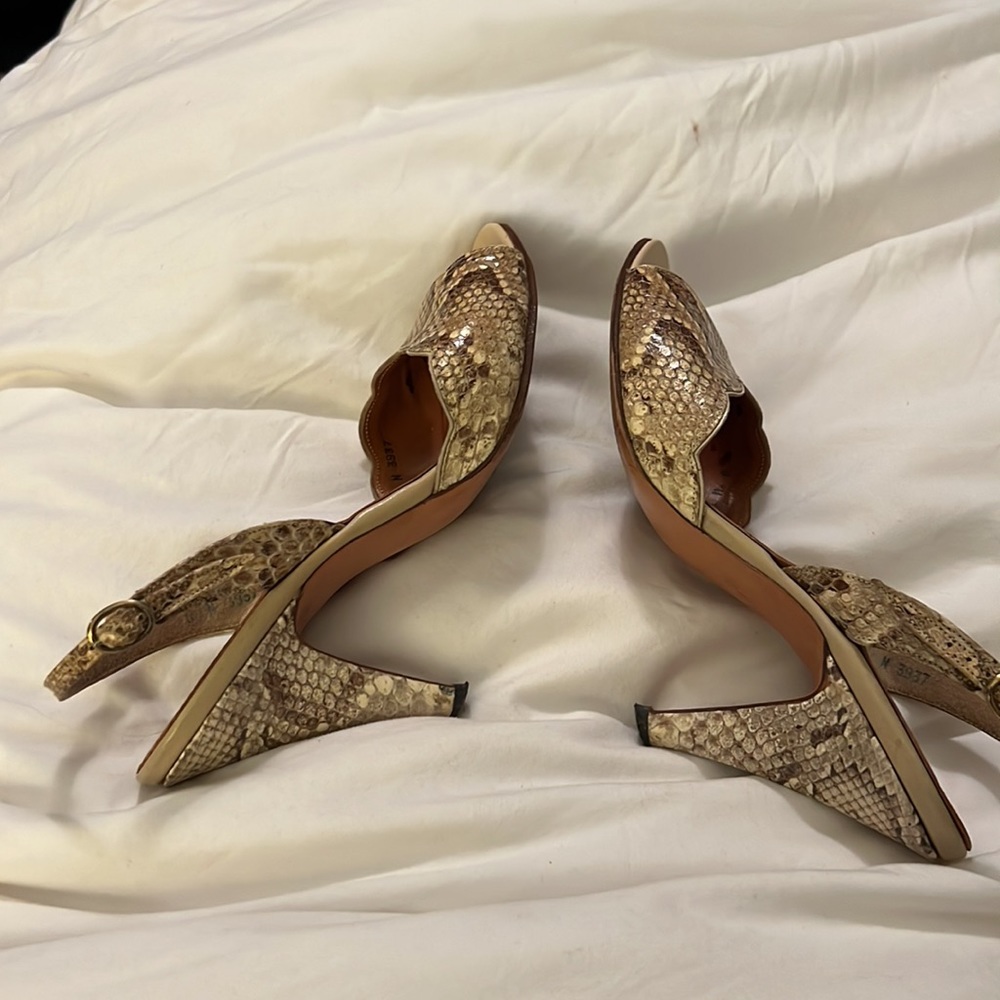 Vintage Jack Rogers Herring Bone Python Shoes. - image 3